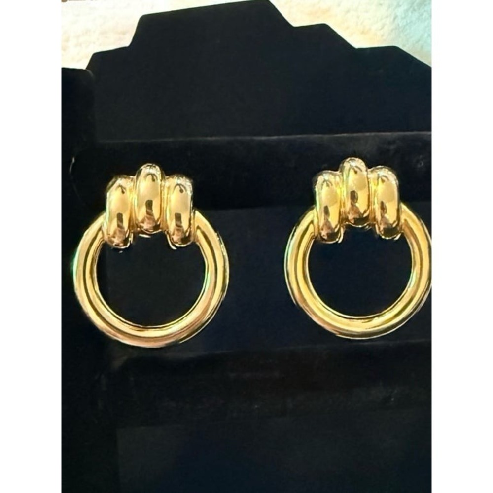 Retro Gold Door Knocker Drop Earrings